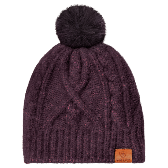 Ariat Ladies Entwine Purple Raisin Heather Knitted Beanie 10047219