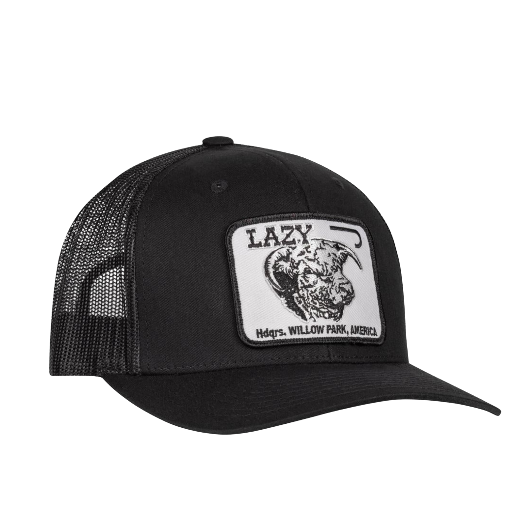 Lazy J Ranch Black Willow Cattle Headquarters Trucker Hat BLKBLK3WILL