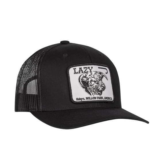 Lazy J Ranch Black Willow Cattle Headquarters Trucker Hat BLKBLK3WILL