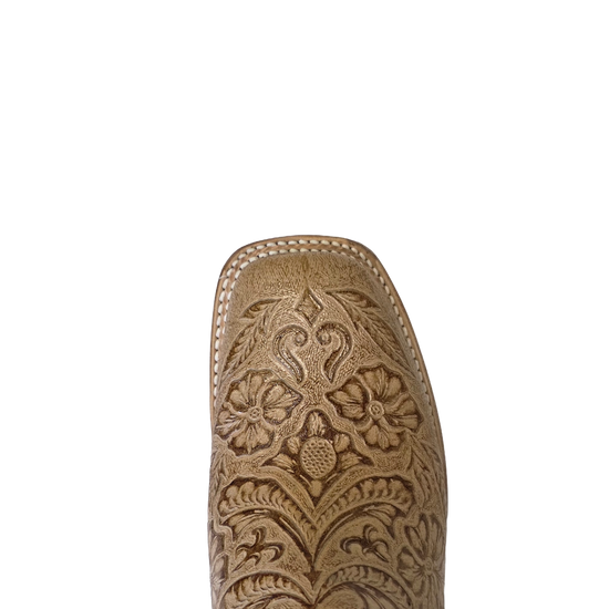 Cowtown® Ladies Oryx Floral Tooled Brown & Tan Square Toe Boots Q452