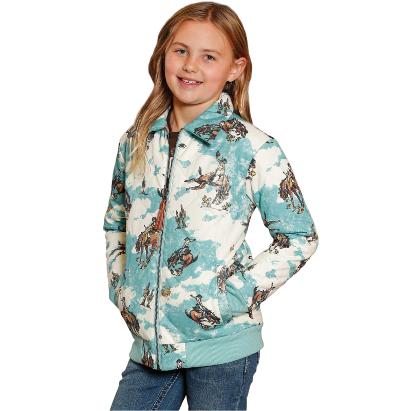 Cinch Youth Girl's Multicolor Western Print Quilted Jacket CWJ8011001