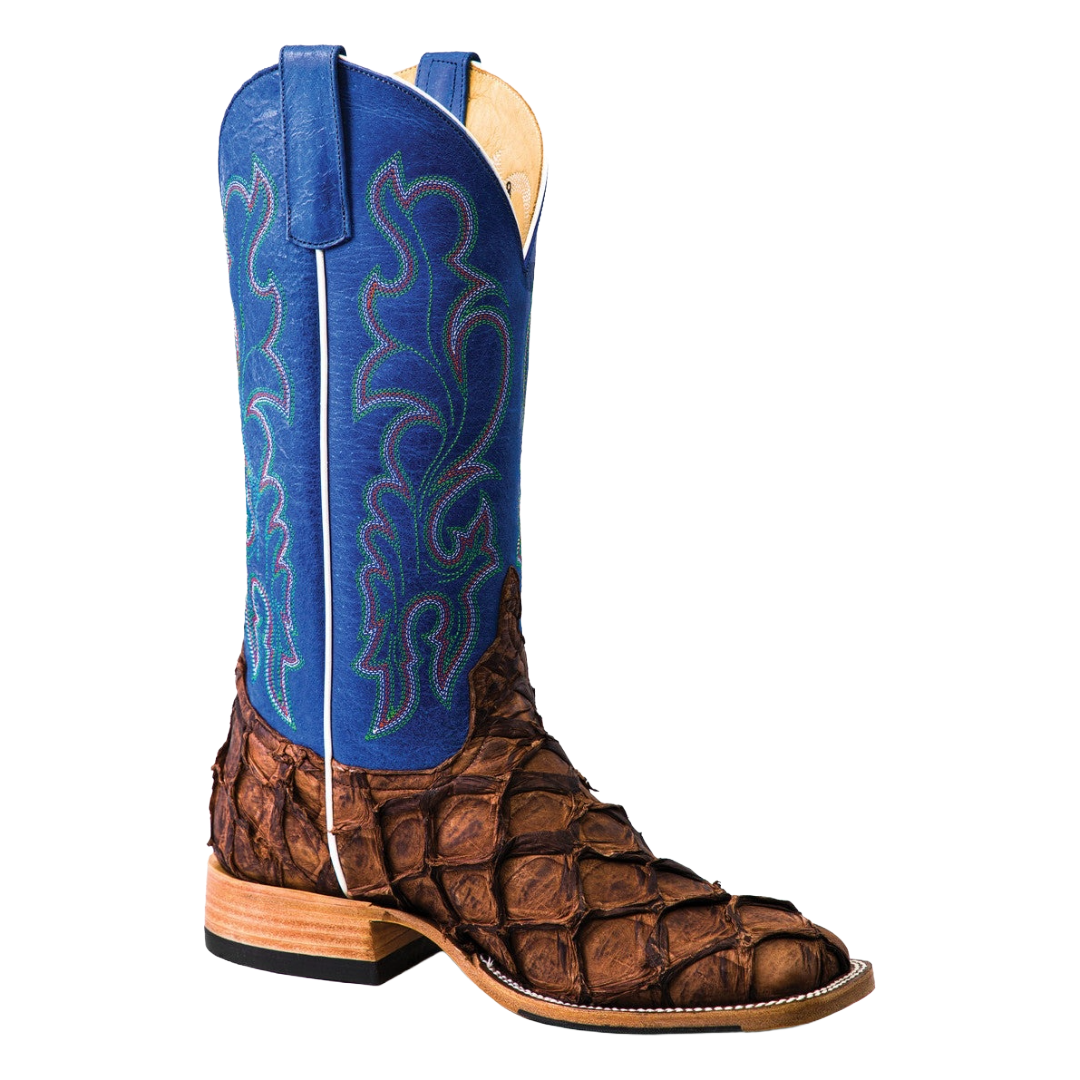 Horse Power Men's Pirarucu Cigar Matte Royal Blue Western Boots HP8007