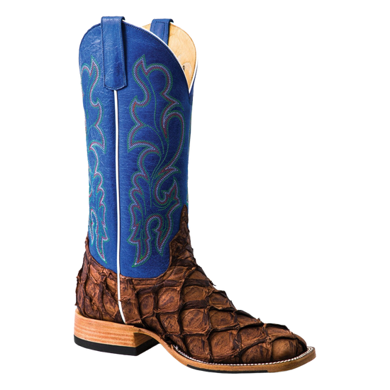 Horse Power Men's Pirarucu Cigar Matte Royal Blue Western Boots HP8007