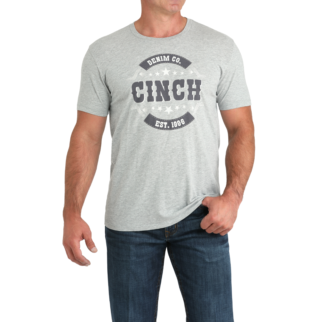 Cinch Men's Short Sleeve Gray Logo Graphic T-Shirt MTT1690690