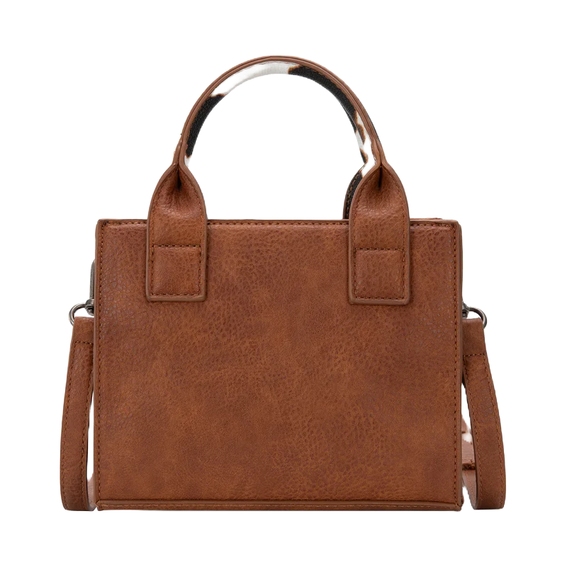 Wrangler Ladies Cow Print Brown Mini Crossbody Tote Bag WG102S-8120BR