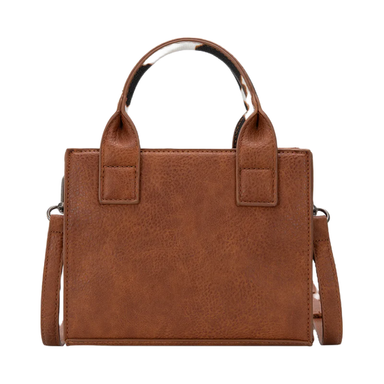 Wrangler Ladies Cow Print Brown Mini Crossbody Tote Bag WG102S-8120BR