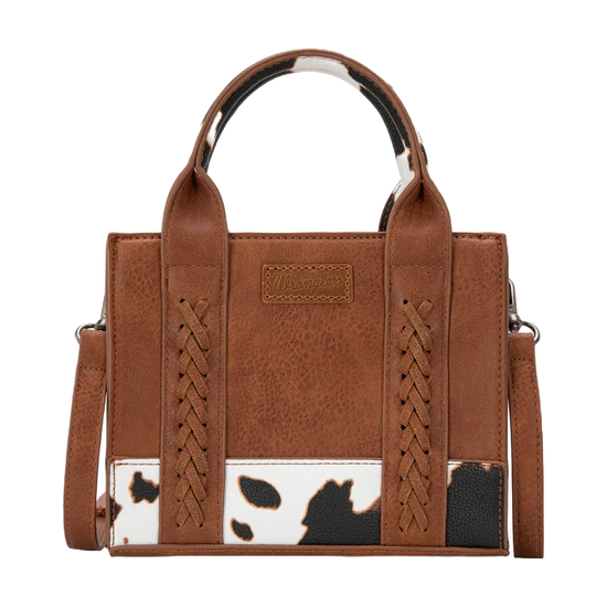 Wrangler Ladies Cow Print Brown Mini Crossbody Tote Bag WG102S-8120BR
