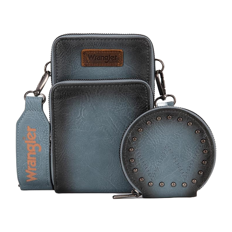 Wrangler Ladies Light Blue Cellphone Crossbody Wallet WG117-207LBL