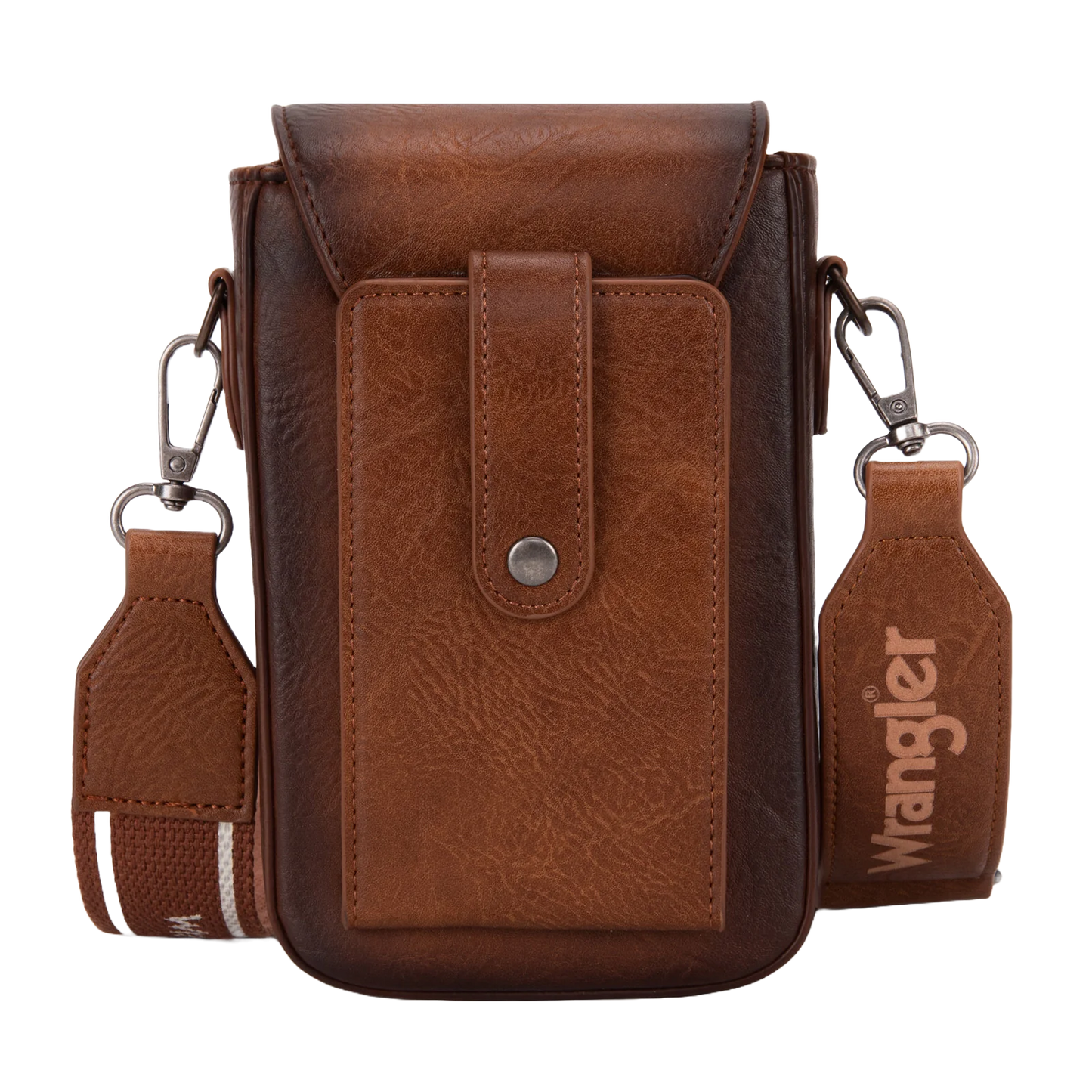 Wrangler Ladies Brown Cell Phone Purse With Back Card Slots Crossbody Bag WG118-204BR