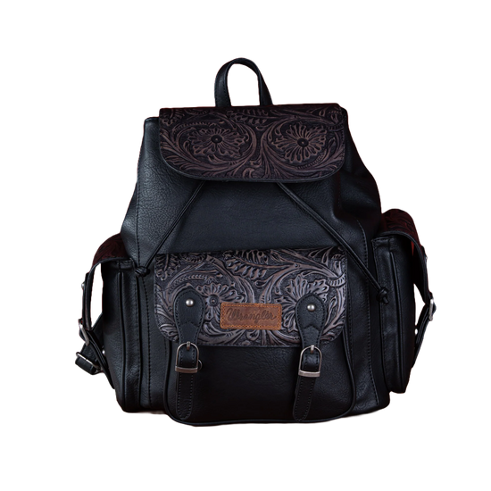 Wrangler Ladies Vintage Floral Tooled Black Backpack WG12-9110BBK