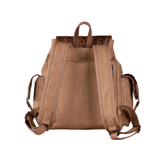 Wrangler Ladies Vintage Floral Tooled Light Brown Backpack WG12-9110BLBR