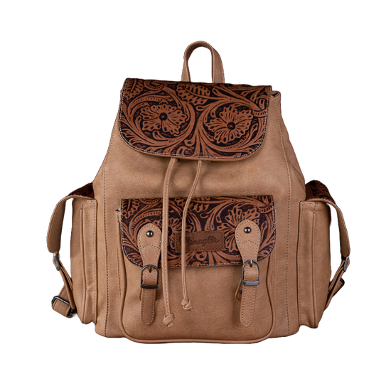 Wrangler Ladies Vintage Floral Tooled Light Brown Backpack WG12-9110BLBR