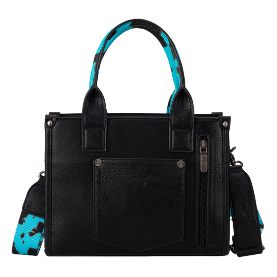Wrangler Ladies Cow Print Concealed Carry Turquoise Tote Bag WG133-8120STQ