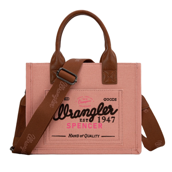 Wrangler Ladies Pink Vintage Canvas Crossbody Tote WG136-8120SPK