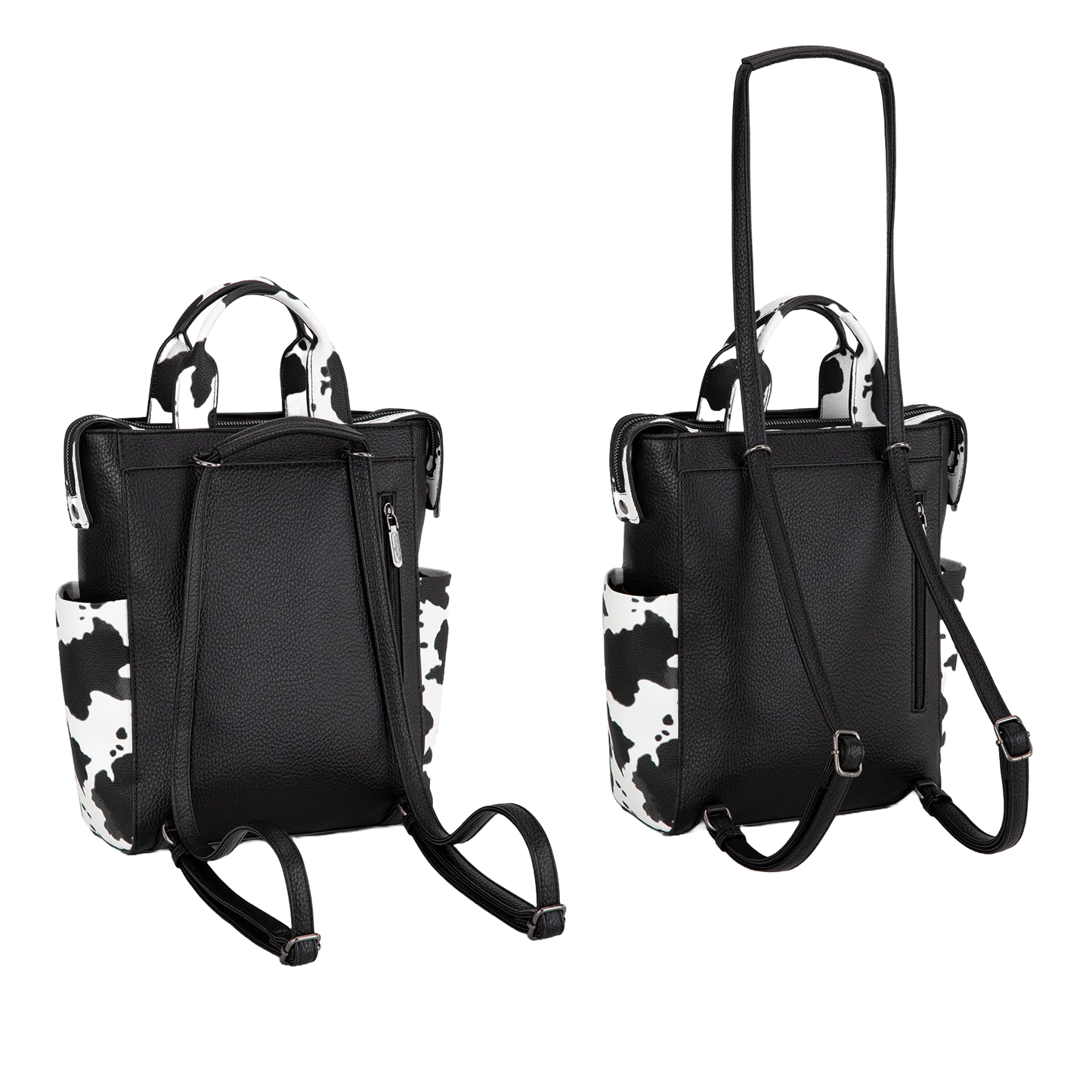 Wrangler Ladies Black & White Cow Print Tote Shoulder Bag Convertible