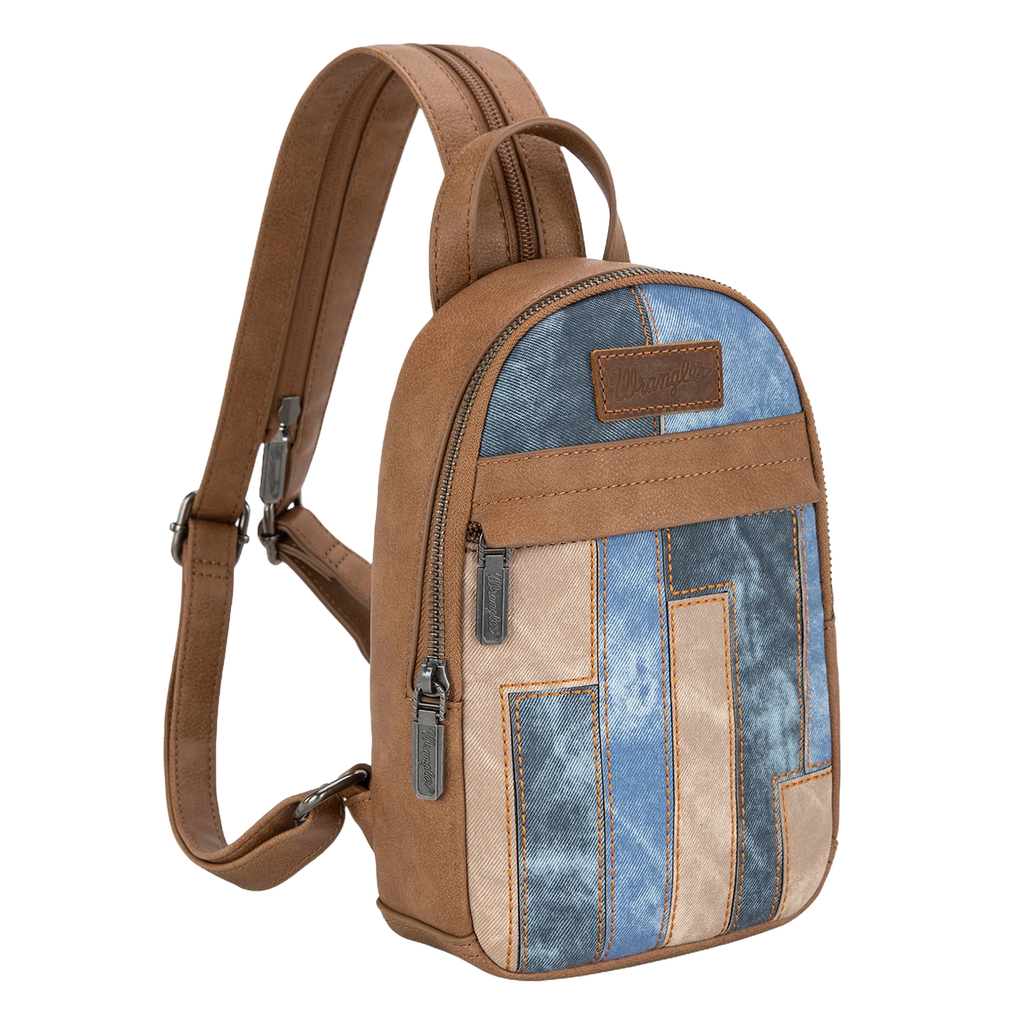 denim patchwork mini backpack Wrangler Ladies Denim Patchwork Mini Jean Backpack WG164-210JN