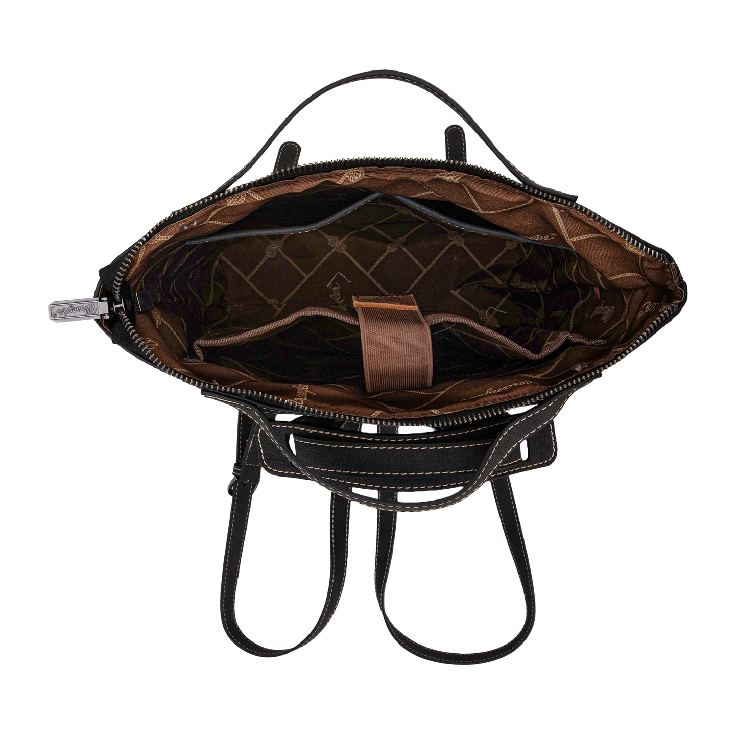 Wrangler Ladies Black Cowhide Convertible Crossbody Backpack WG169-9112BK