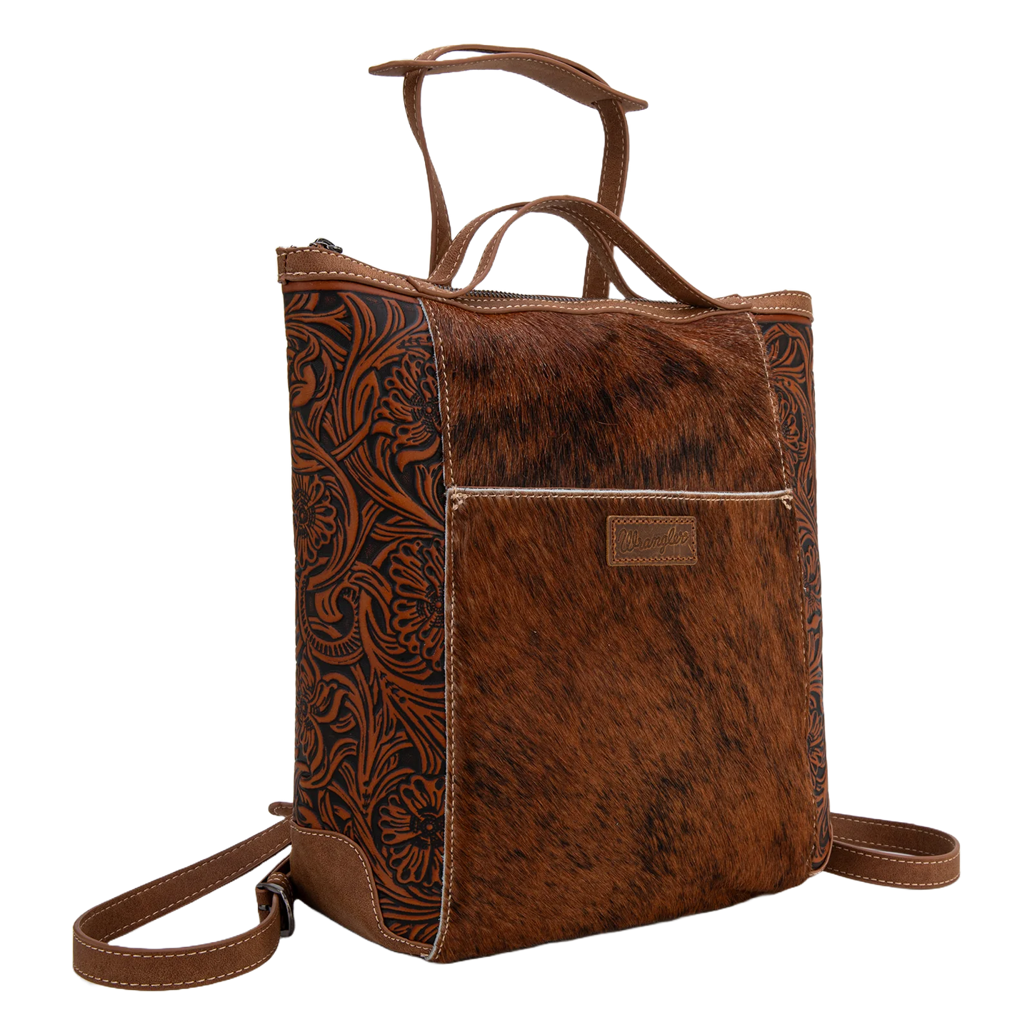Wrangler Ladies Brown Cowhide Convertible Crossbody Backpack WG169-9112BR