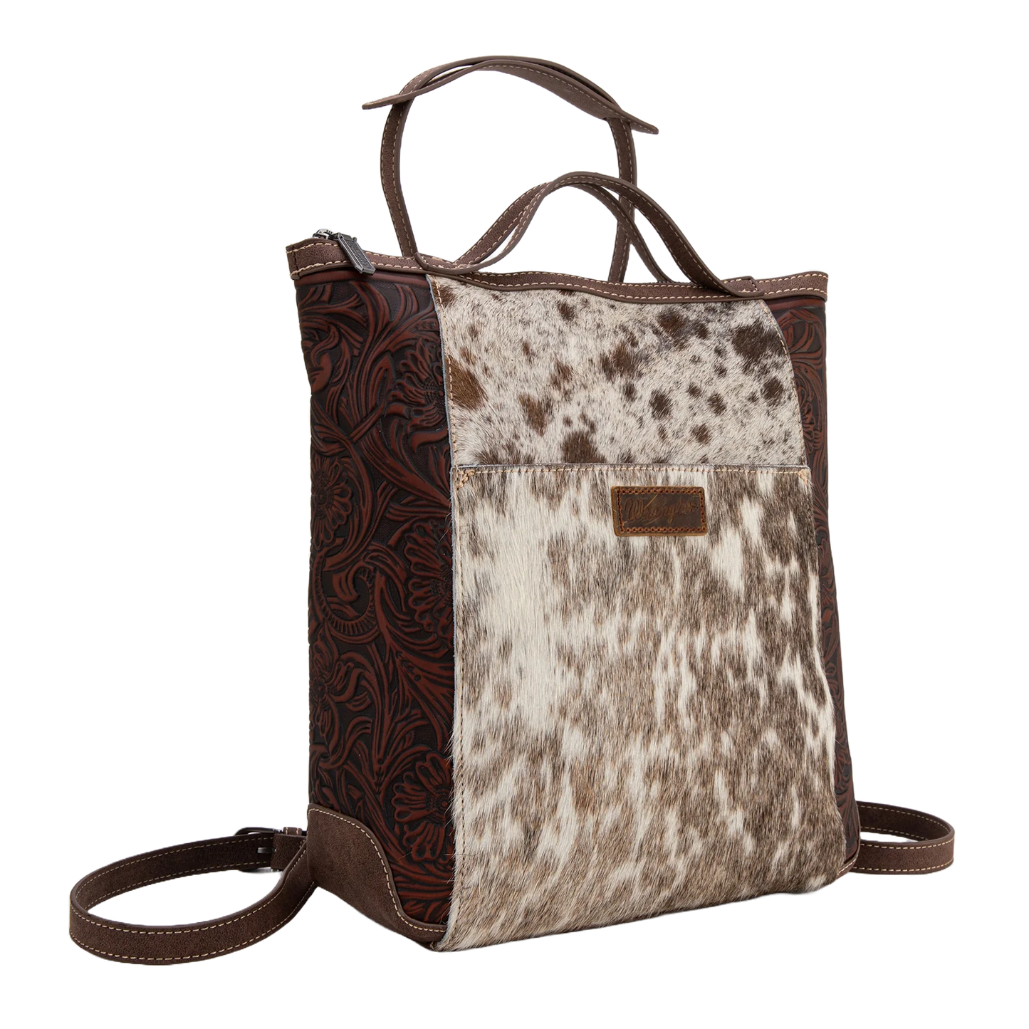 Wrangler Ladies Coffee Cowhide Convertible Crossbody Backpack WG169-9112CF