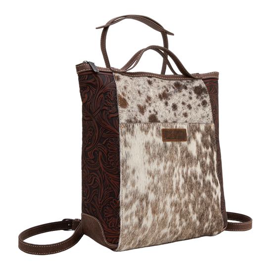 Wrangler Ladies Coffee Cowhide Convertible Crossbody Backpack WG169-9112CF