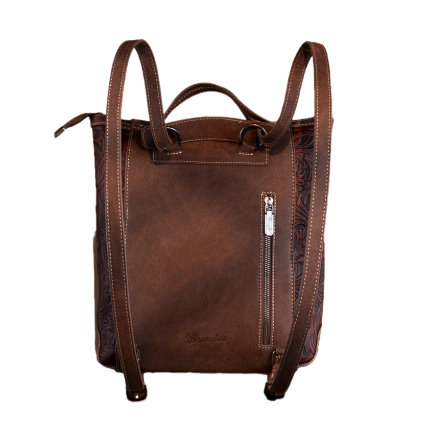 Wrangler Ladies Coffee Cowhide Convertible Crossbody Backpack WG169-9112CF
