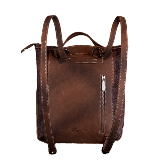 Wrangler Ladies Coffee Cowhide Convertible Crossbody Backpack WG169-9112CF