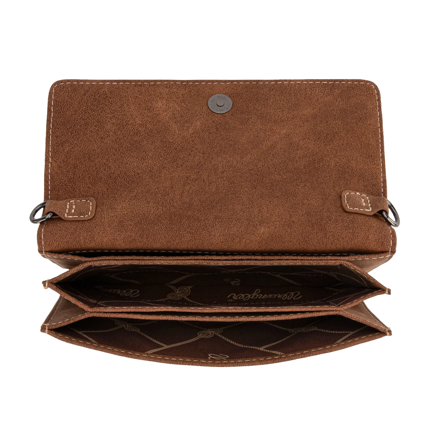 Wrangler Ladies Genuine Hair-On Cowhide Brown Mini Crossbody Bag WG169-W030BR