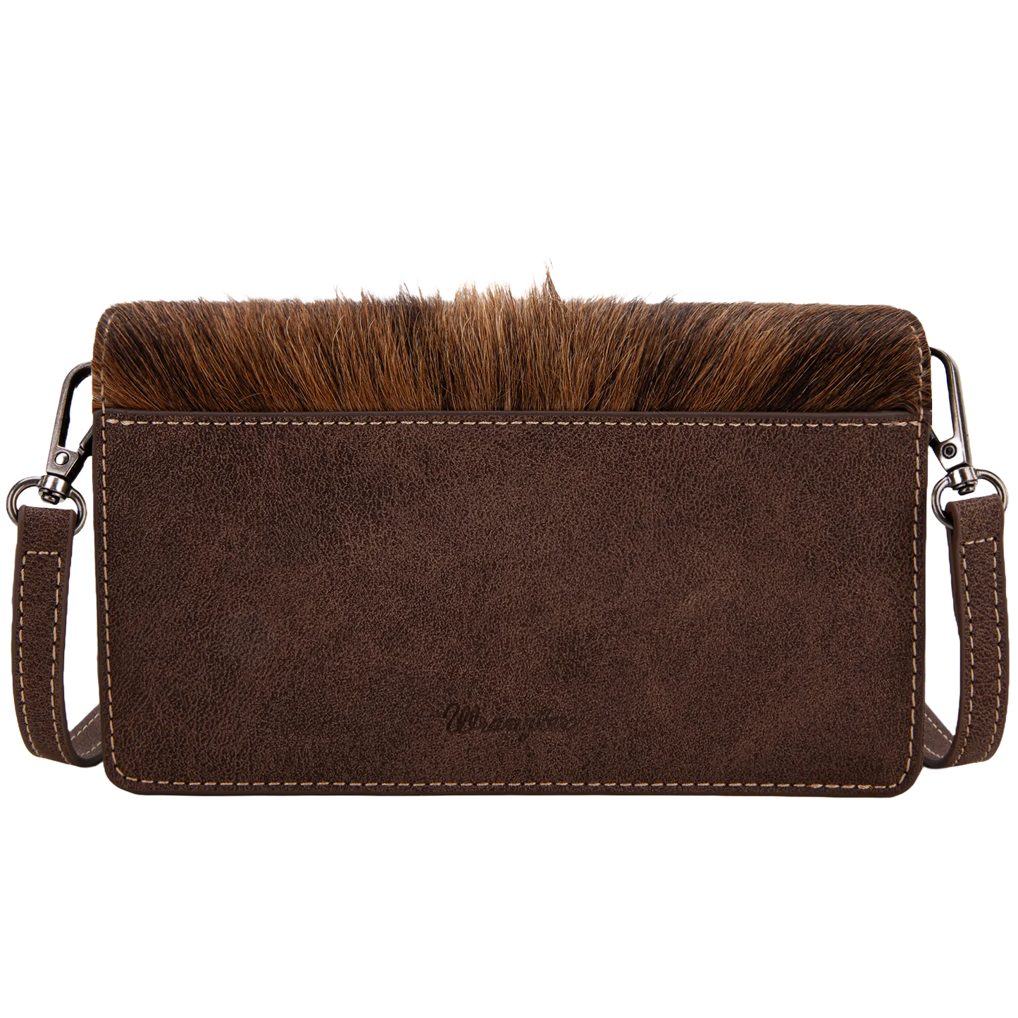 Wrangler Ladies Genuine Hair-On Cowhide Coffee Mini Crossbody Bag WG169-W030CF