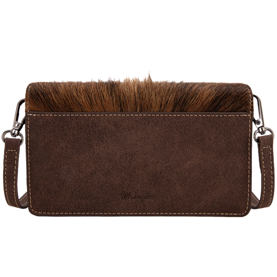 Wrangler Ladies Genuine Hair-On Cowhide Coffee Mini Crossbody Bag WG169-W030CF