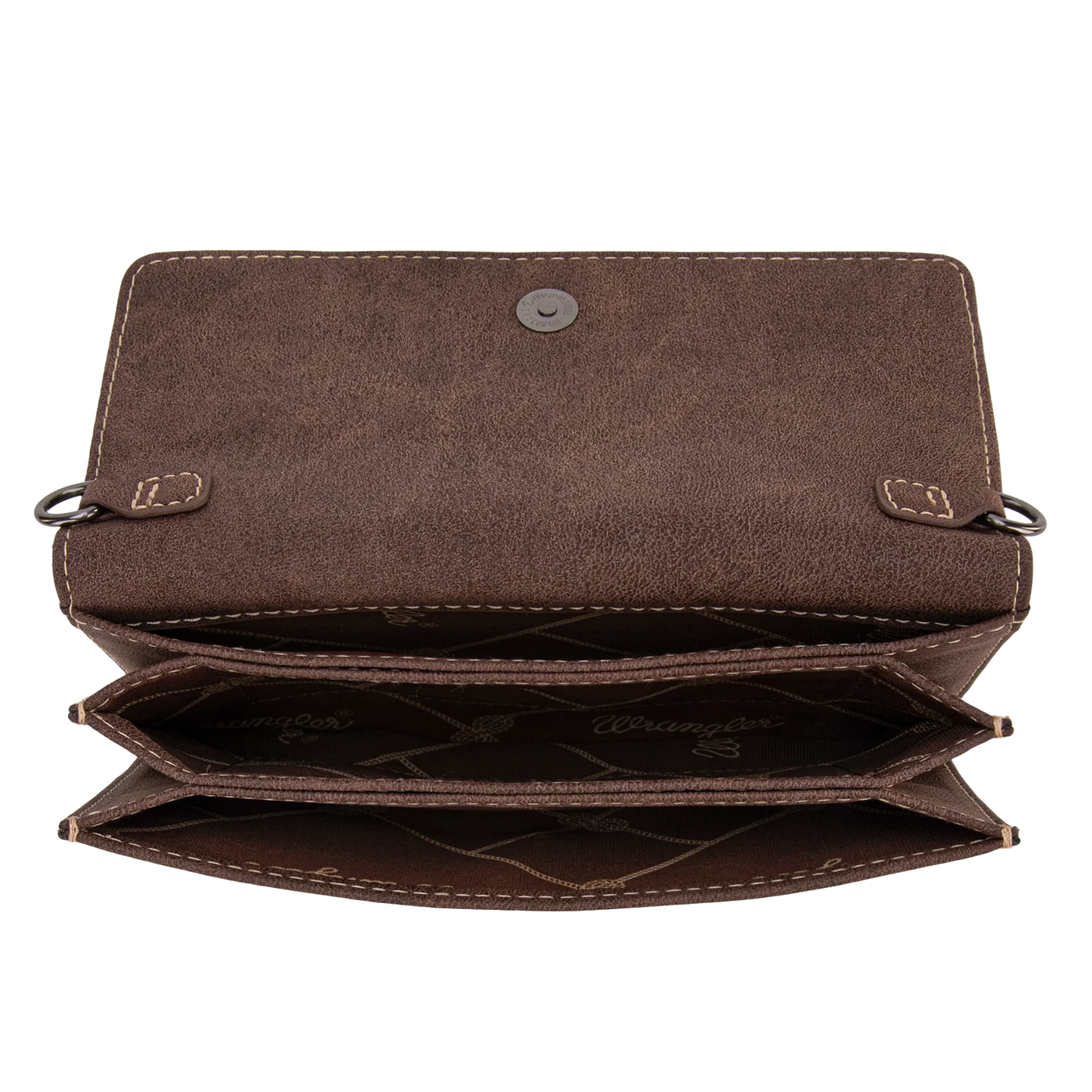 Wrangler Ladies Genuine Hair-On Cowhide Coffee Mini Crossbody Bag WG169-W030CF