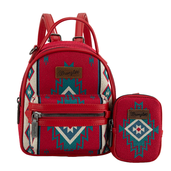 Wrangler Ladies Southwestern Knitted With Coin Pouch Mini Backpack WG174-8600OR