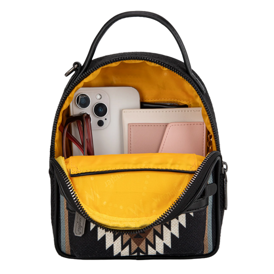 Wrangler Ladies Southwestern Black Mini Backpack With Coin Purse WG174-8601BK