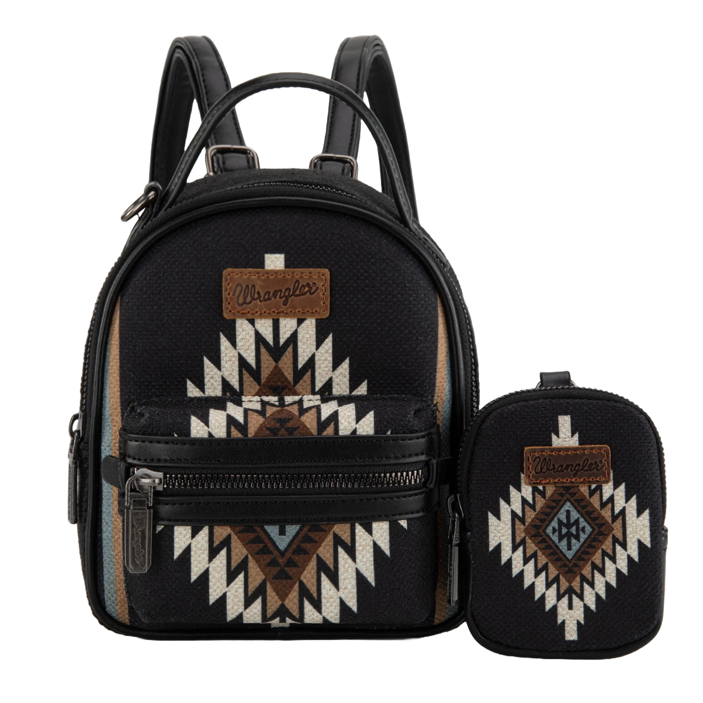 Wrangler Ladies Southwestern Black Mini Backpack With Coin Purse WG174-8601BK
