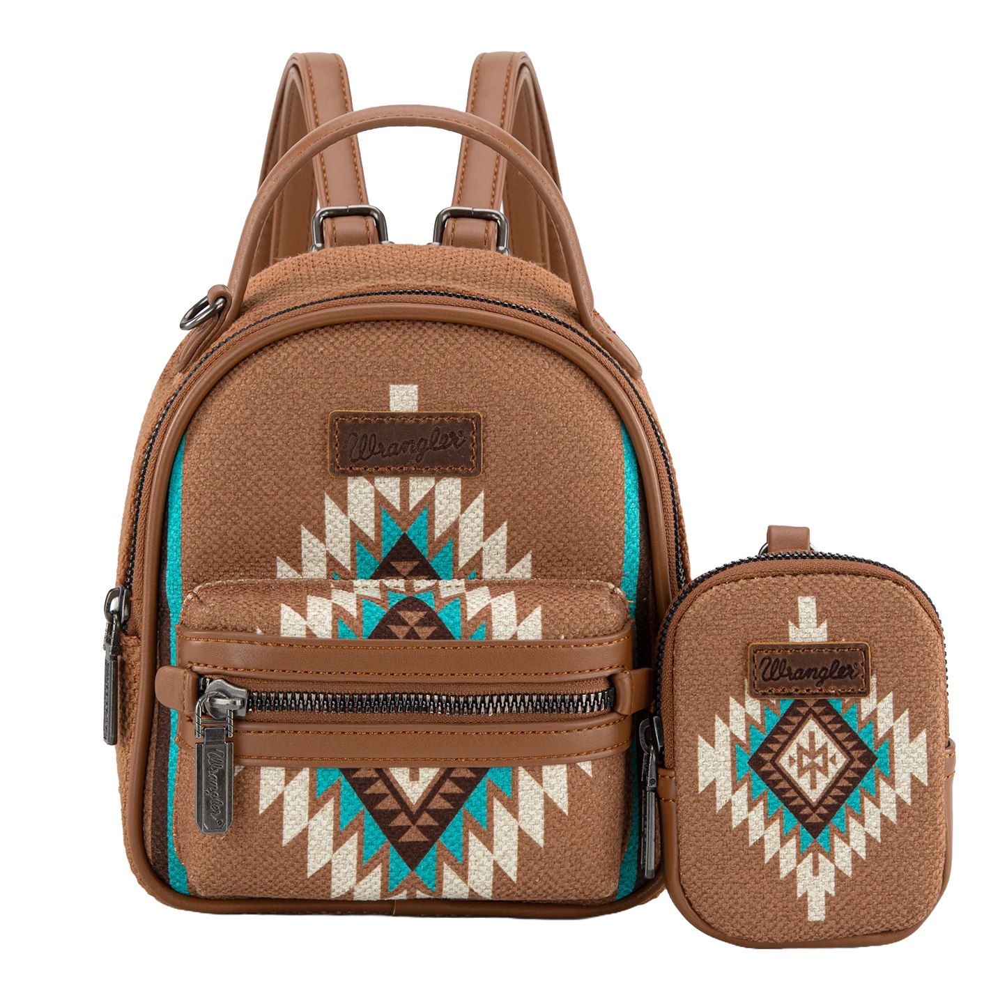 Wrangler Ladies Southwestern Brown Mini Backpack With Coin Purse WG174-8601BR
