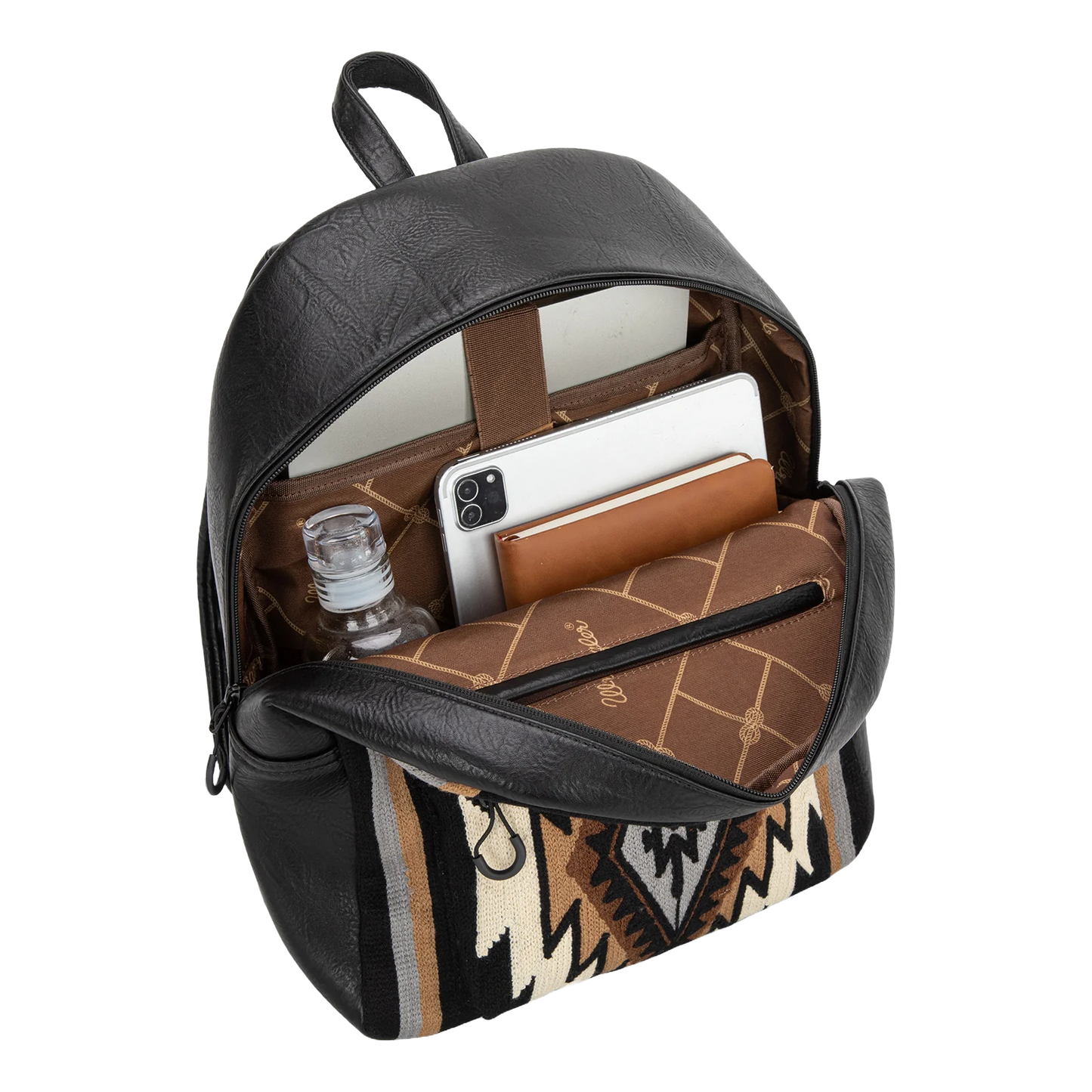 Wrangler Ladies Southwestern Knitted Black Backpack WG174-9115BK