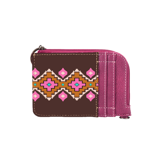 Wrangler Ladies Southwestern Mini Hot Pink Card Case WG2203-W005HPK