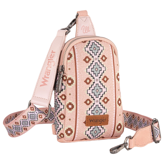 Wrangler Ladies Aztec Pink Sling Crossbody Bag WG2205-210PK