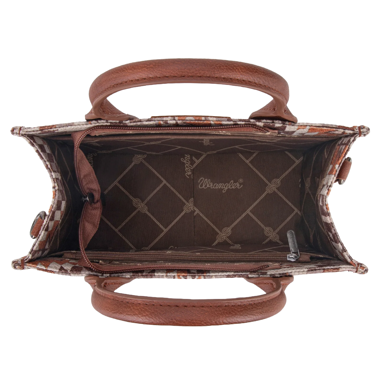Wrangler Ladies Brown Southwestern Print Tote Crossbody WG2213-8120SBR