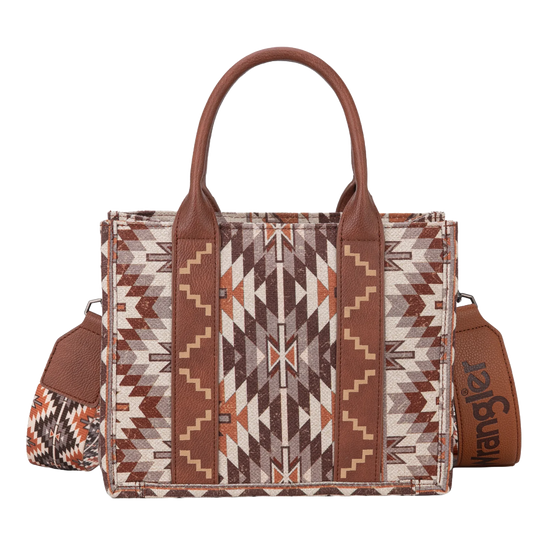 Wrangler Ladies Brown Southwestern Print Tote Crossbody WG2213-8120SBR
