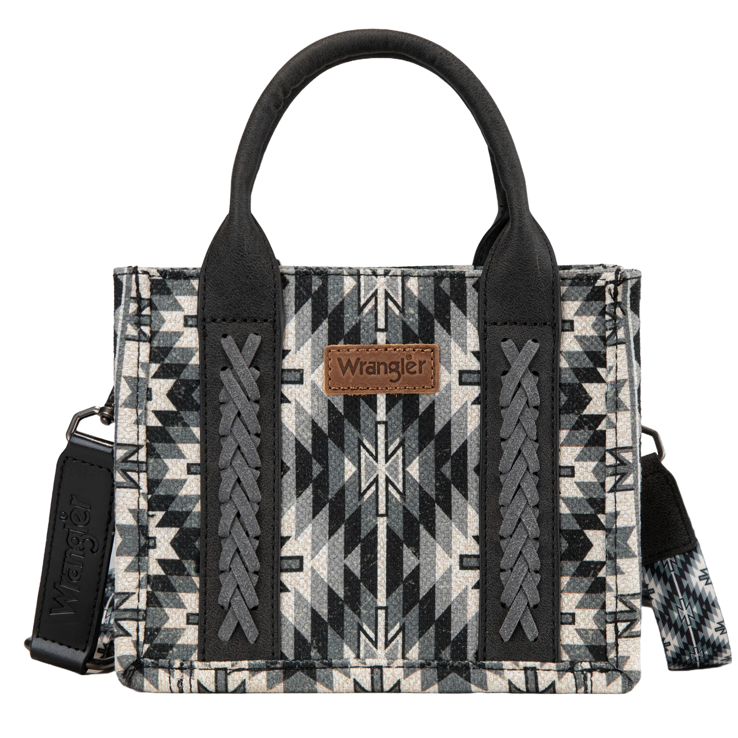 Wrangler Ladies Black Southwestern Print Mini Tote Crossbody Bag WG2213-8866SBK