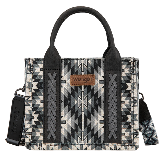Wrangler Ladies Black Southwestern Print Mini Tote Crossbody Bag WG2213-8866SBK