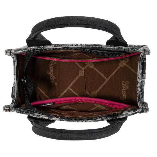 Wrangler Ladies Black Southwestern Print Mini Tote Crossbody Bag WG2213-8866SBK