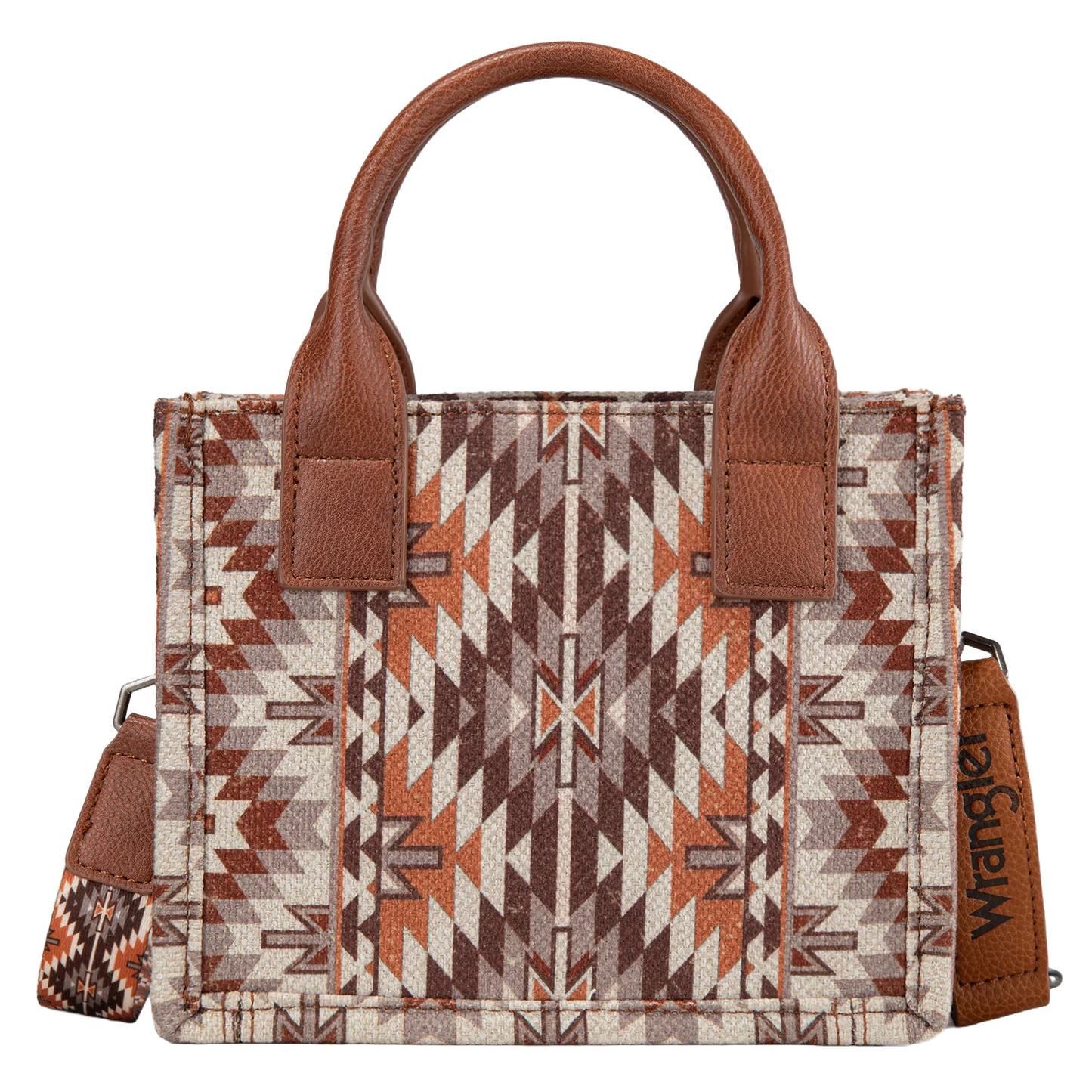 Wrangler Ladies Brown Southwestern Print Mini Tote Crossbody Bag WG2213-8866SBR