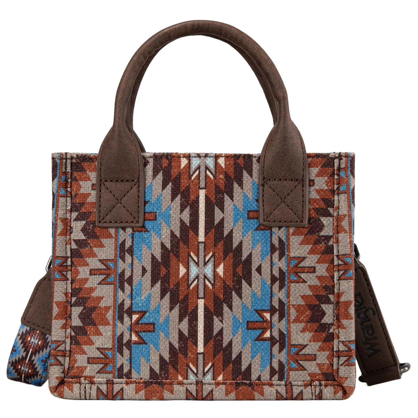 Wrangler Ladies Southwestern Pattern Dual Sided Print Coffee Mini Tote Crossbody Bag WG2213-8866SCF