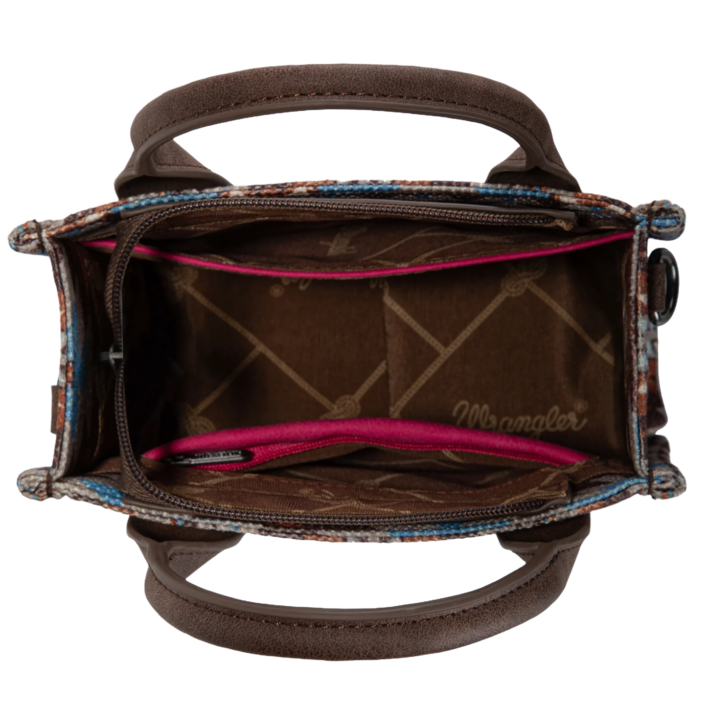 Wrangler Ladies Southwestern Pattern Dual Sided Print Coffee Mini Tote Crossbody Bag WG2213-8866SCF
