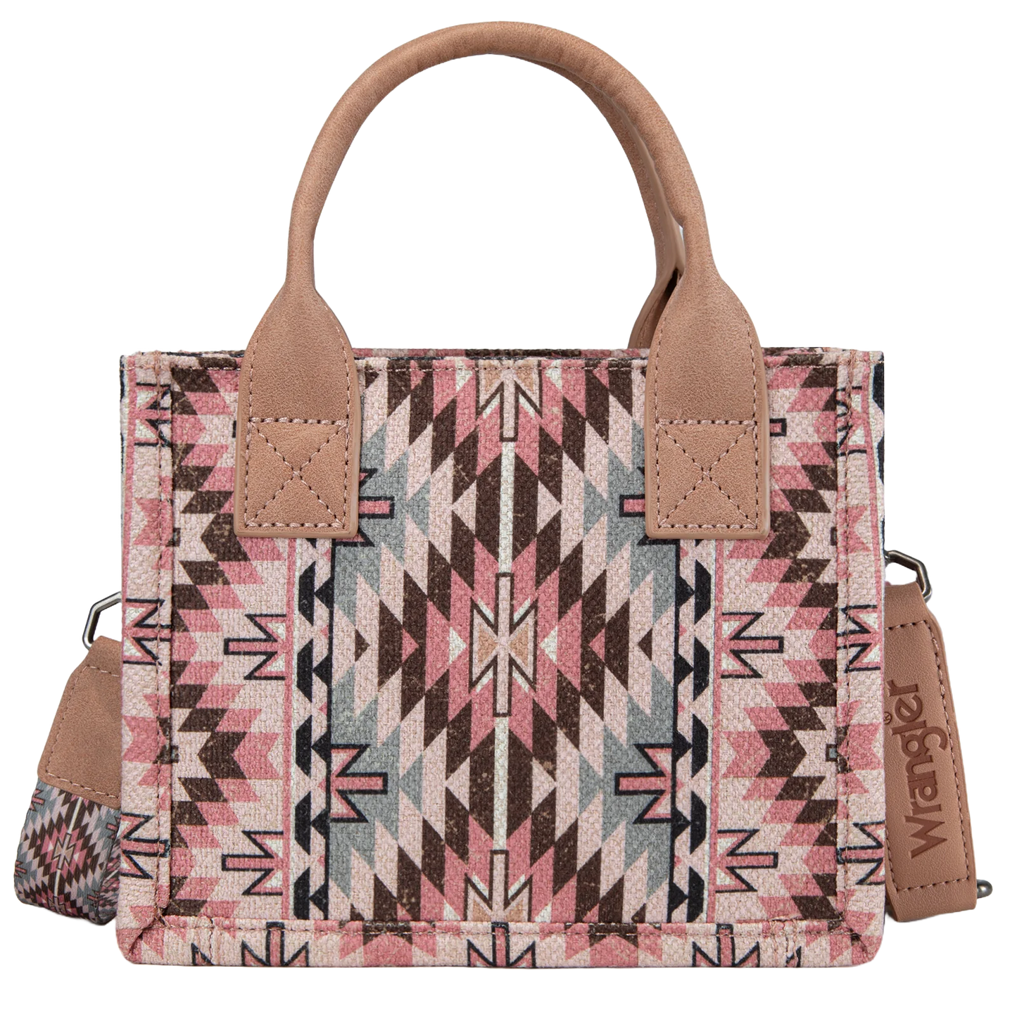 Wrangler Ladies Southwestern Print Dark Pink Mini Tote Crossbody Bag WG2213-8866SDPK