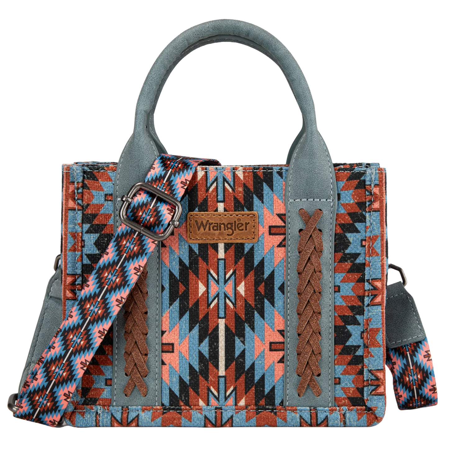 Wrangler Ladies Navy Southwestern Print Mini Tote Crossbody Bag WG2213-8866SNY