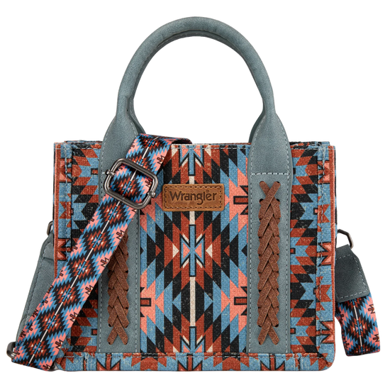 Wrangler Ladies Navy Southwestern Print Mini Tote Crossbody Bag WG2213-8866SNY