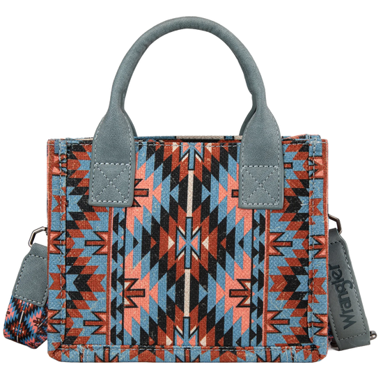 Wrangler Ladies Navy Southwestern Print Mini Tote Crossbody Bag WG2213-8866SNY