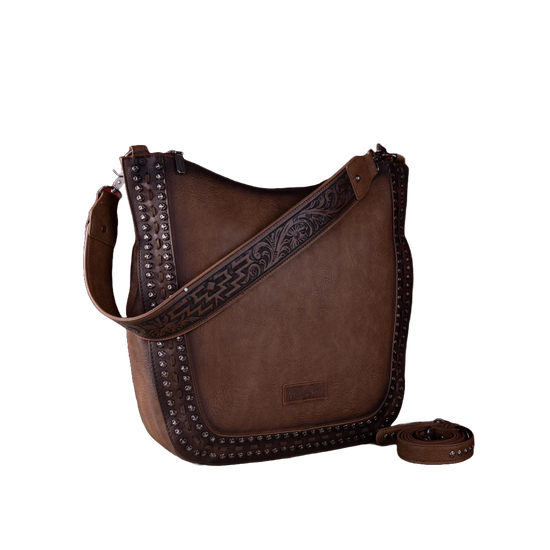Wrangler Ladies Rivets Concealed Carry Oversize Coffee Hobo Crossbody WG64-G2001CF
